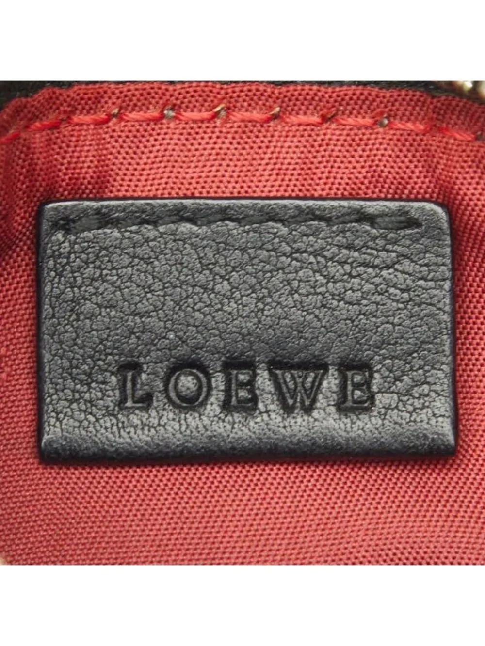 Loewe Anagram Coin Purse Black Leather Suede